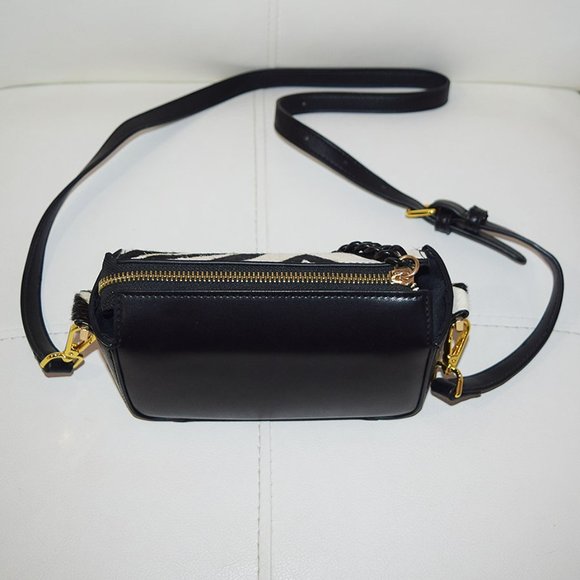 NEW TOPSHOP BRODY BOXY CROSSBODY BAG IN BLACK MULTI PRINT CALF HAIR - Picture 5 of 10